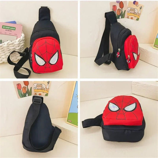 Kawaii Superhero Kids Chest Bag – Spider - Man, Superman & Iron Man Cartoon Crossbody Shoulder Bag for Children - WAREHOUSE SHOP