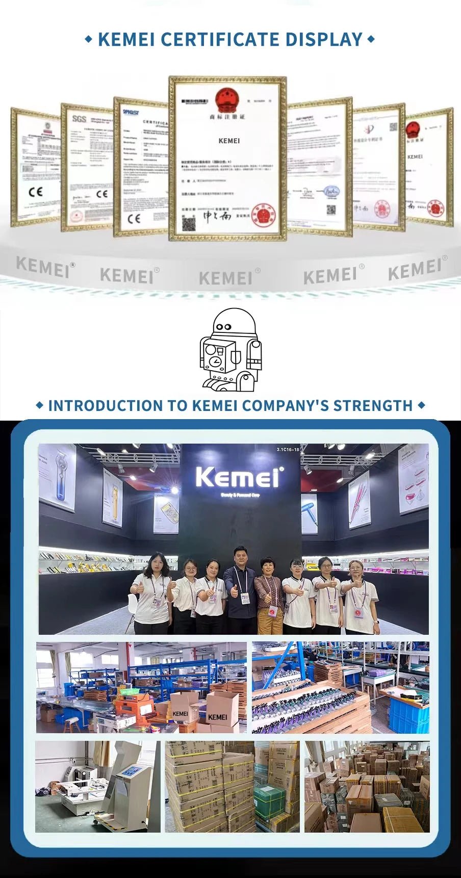 KEMEI Profession Hair Trimmer Electric Beard Trimmer For Men Hair Clipper Hair Cutter Machine Hair Cut Grooming Kit KM - 032 - WAREHOUSE SHOP