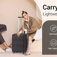 Kono Lightweight Cabin Suitcase - 20/24/28 Inch ABS Hard Shell, Fits EasyJet Under Seat, large - Compact Carry - On Trolley Case - WAREHOUSE SHOP