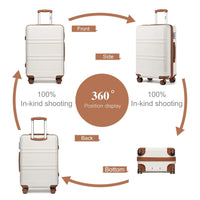 Kono Lightweight Cabin Suitcase - 20/24/28 Inch ABS Hard Shell, Fits EasyJet Under Seat, large - Compact Carry - On Trolley Case - WAREHOUSE SHOP