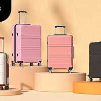 Kono Lightweight Cabin Suitcase - 20/24/28 Inch ABS Hard Shell, Fits EasyJet Under Seat, large - Compact Carry - On Trolley Case - WAREHOUSE SHOP