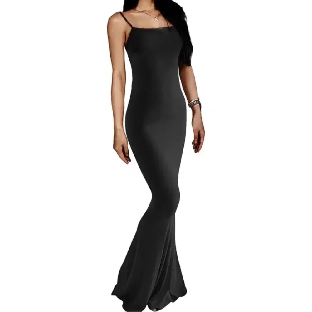 Ladies Casual, Long Dress. Sexy Sleeveless Backless Bodycon Maxi Dresses. - WAREHOUSE SHOP