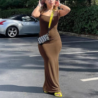 Ladies Casual, Long Dress. Sexy Sleeveless Backless Bodycon Maxi Dresses. - WAREHOUSE SHOP