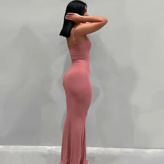 Ladies Casual, Long Dress. Sexy Sleeveless Backless Bodycon Maxi Dresses. - WAREHOUSE SHOP