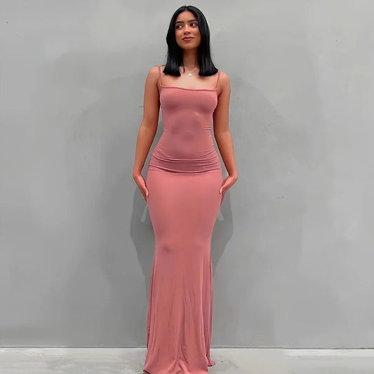 Ladies Casual, Long Dress. Sexy Sleeveless Backless Bodycon Maxi Dresses. - WAREHOUSE SHOP