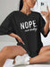 Ladies Oversized Nope Not Today Identical Graphic Print Short Sleeves T Shirt Top - WAREHOUSE SHOP