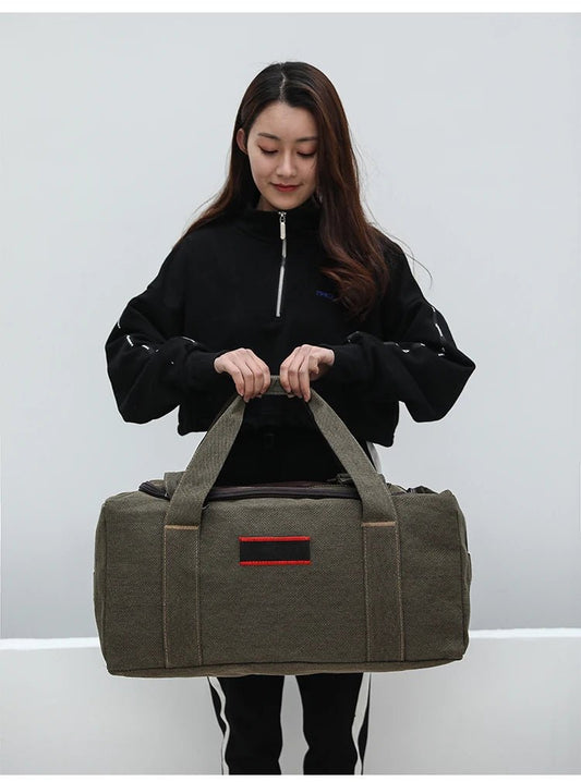 Large Capaci Canvas Travel Bag Handheld Long Distance Lage Bag for Men And Women on Busin Trips Wear Resistant Chee... - WAREHOUSE SHOP