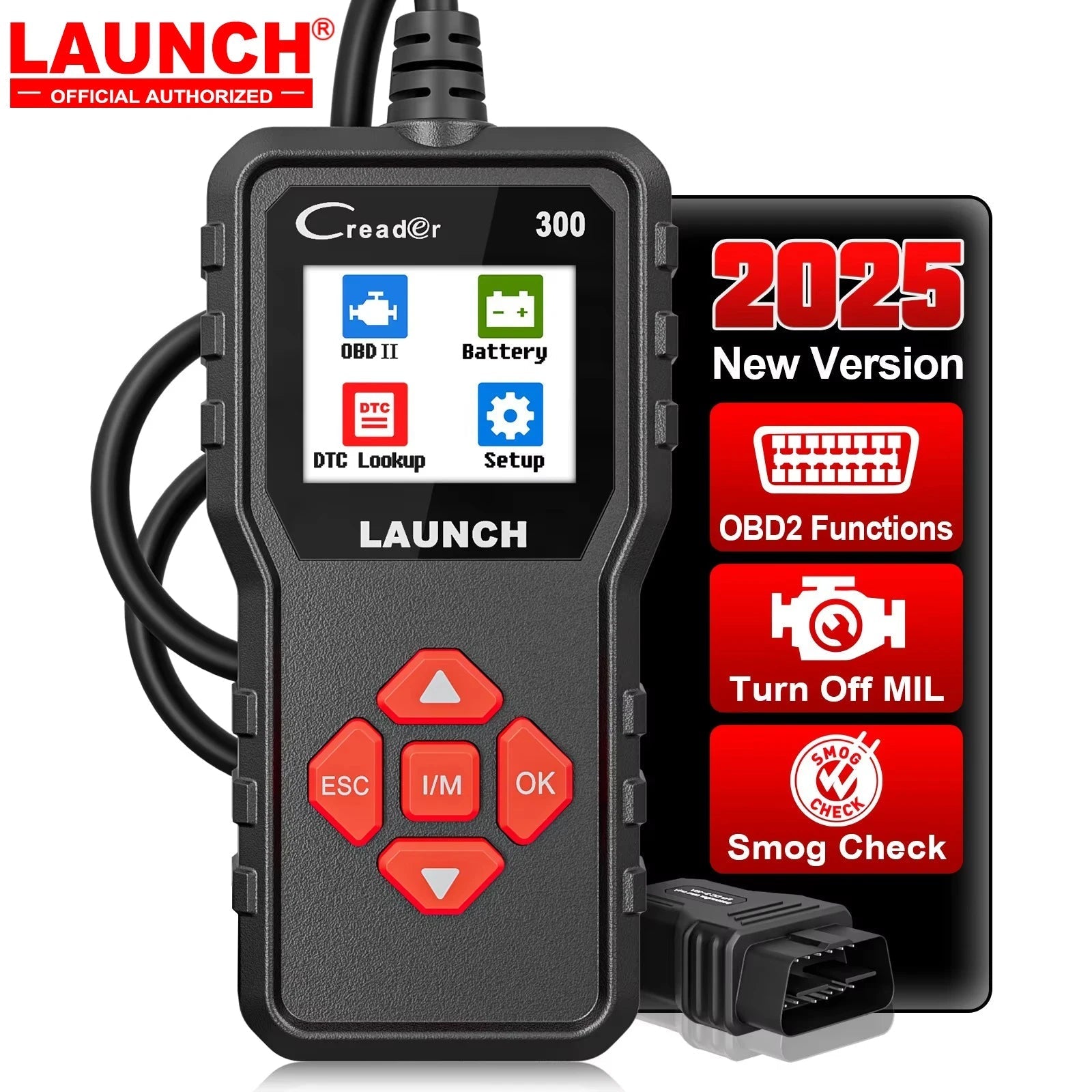 LAUNCH X431 CR300 OBD2 SCANNER CAN Auto Code Reader Diagnostic Tools I/M Engine Battery Tester Lifetime Free Update - WAREHOUSE SHOP