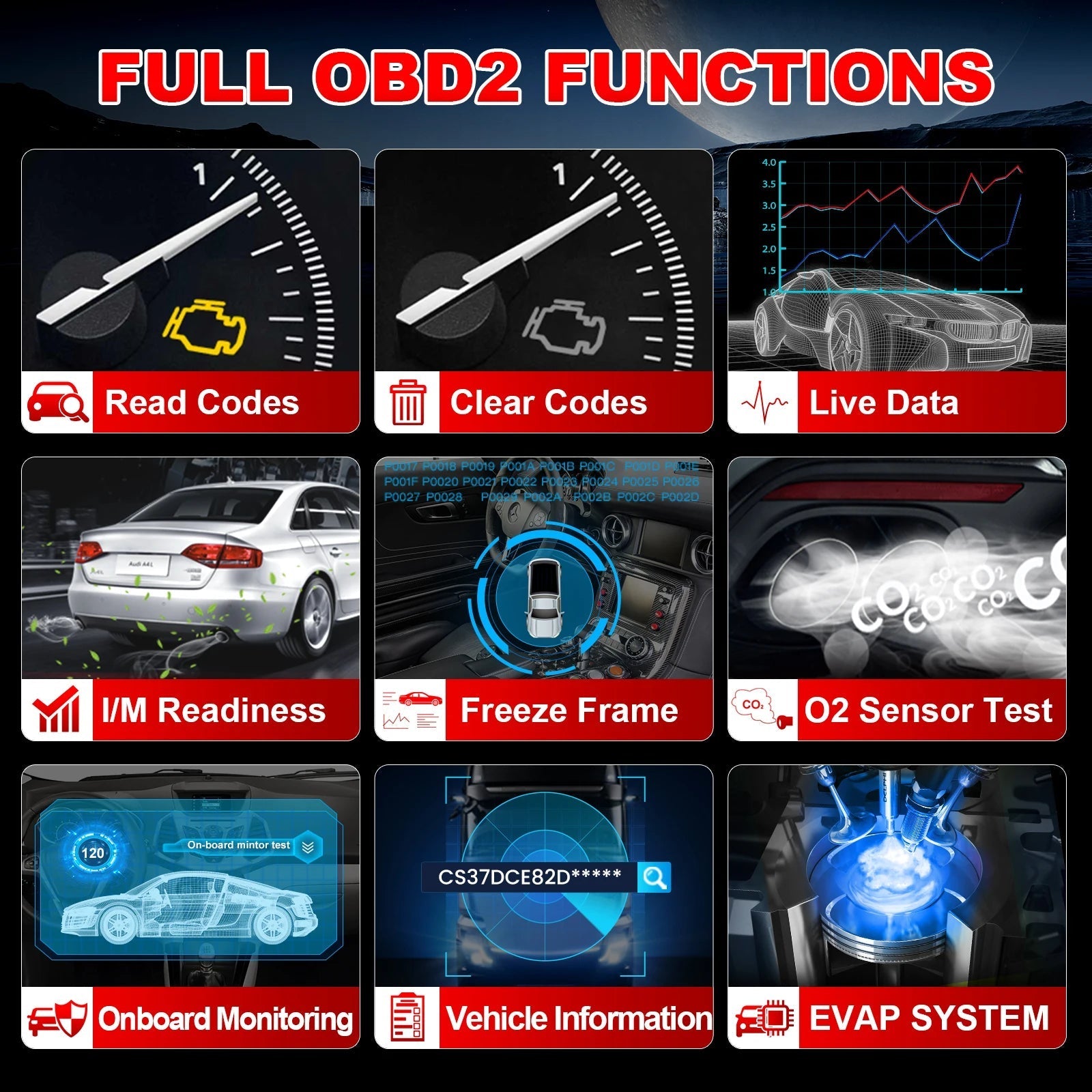 LAUNCH X431 CR300 OBD2 SCANNER CAN Auto Code Reader Diagnostic Tools I/M Engine Battery Tester Lifetime Free Update - WAREHOUSE SHOP