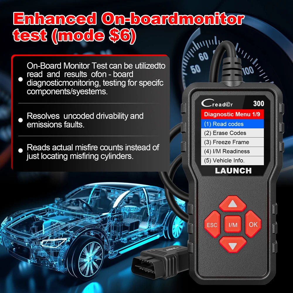 LAUNCH X431 CR300 OBD2 SCANNER CAN Auto Code Reader Diagnostic Tools I/M Engine Battery Tester Lifetime Free Update - WAREHOUSE SHOP