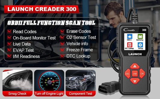 LAUNCH X431 CR300 OBD2 SCANNER CAN Auto Code Reader Diagnostic Tools I/M Engine Battery Tester Lifetime Free Update - WAREHOUSE SHOP