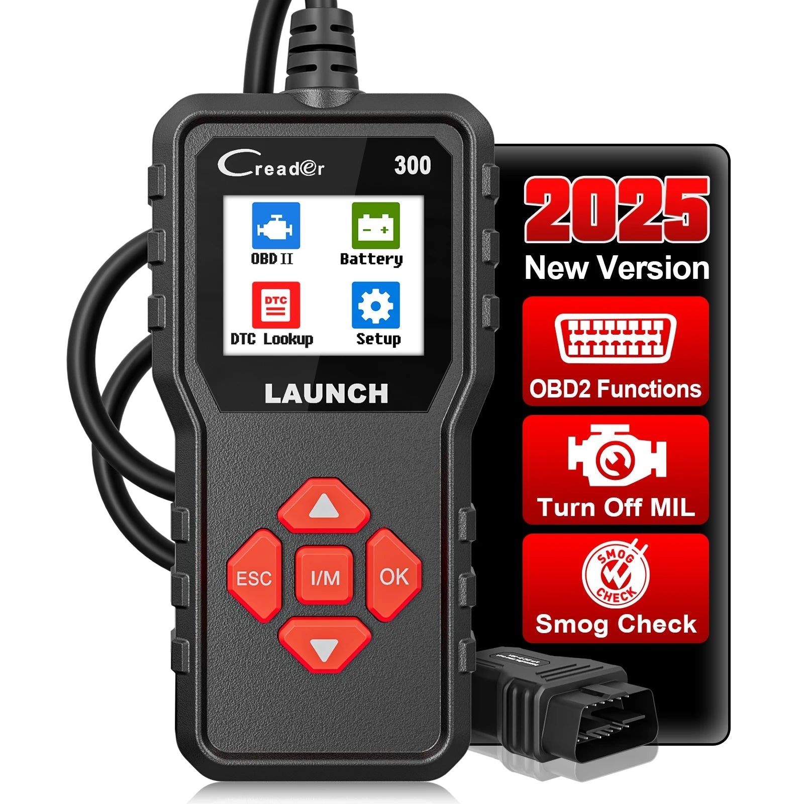 LAUNCH X431 CR300 OBD2 SCANNER CAN Auto Code Reader Diagnostic Tools I/M Engine Battery Tester Lifetime Free Update - WAREHOUSE SHOP