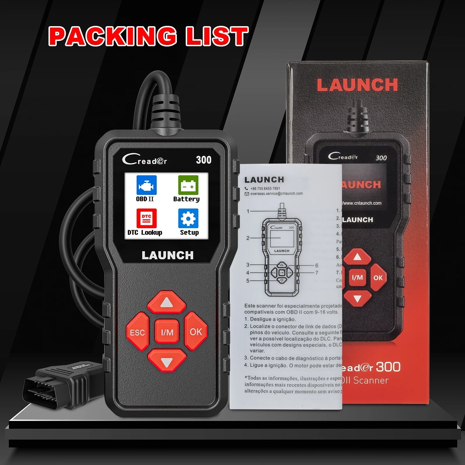 LAUNCH X431 CR300 OBD2 SCANNER CAN Auto Code Reader Diagnostic Tools I/M Engine Battery Tester Lifetime Free Update - WAREHOUSE SHOP