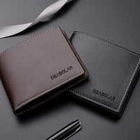 Leather Men Short Wallet Thin Style Folding Young Men Credit Card Holder Wallet - WAREHOUSE SHOP
