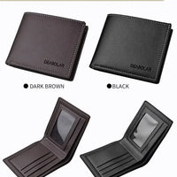 Leather Men Short Wallet Thin Style Folding Young Men Credit Card Holder Wallet - WAREHOUSE SHOP
