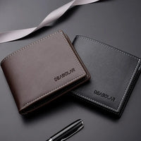 Leather Men Short Wallet Thin Style Folding Young Men Credit Card Holder Wallet - WAREHOUSE SHOP