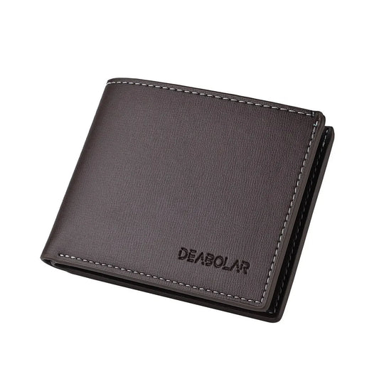 Leather Men Short Wallet Thin Style Folding Young Men Credit Card Holder Wallet - WAREHOUSE SHOP