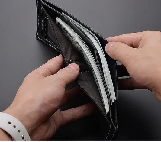 Leather Men Short Wallet Thin Style Folding Young Men Credit Card Holder Wallet - WAREHOUSE SHOP