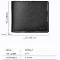 Leather Men Short Wallet Thin Style Folding Young Men Credit Card Holder Wallet - WAREHOUSE SHOP