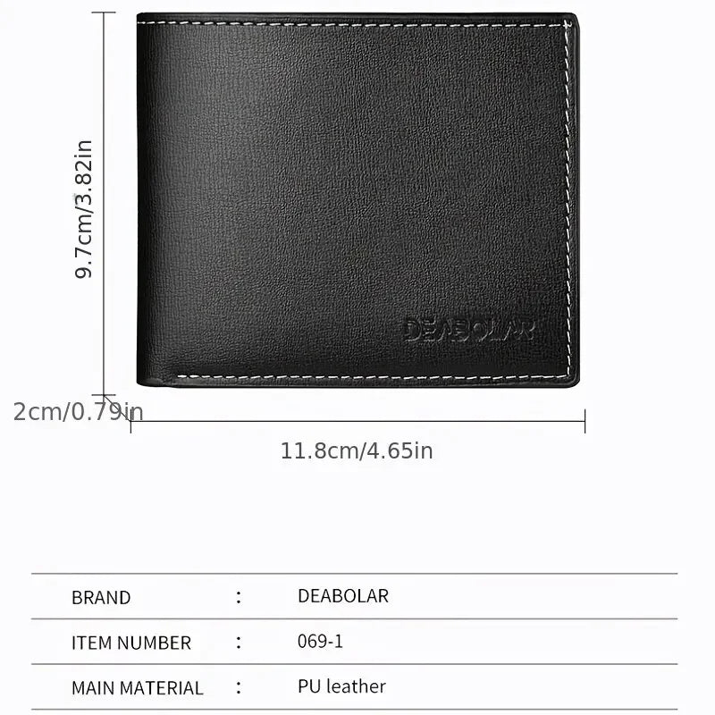 Leather Men Short Wallet Thin Style Folding Young Men Credit Card Holder Wallet - WAREHOUSE SHOP