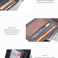 Leather Men Short Wallet Thin Style Folding Young Men Credit Card Holder Wallet - WAREHOUSE SHOP