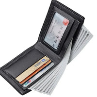 Leather Men Short Wallet Thin Style Folding Young Men Credit Card Holder Wallet - WAREHOUSE SHOP