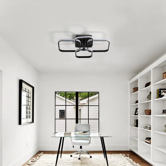 LED Ceiling Light,Modern Square LED Ceiling Lamp,60W Metal Acrylic Indoor Light for Bedroom,Study Room,Cool White Light 6000K - WAREHOUSE SHOP