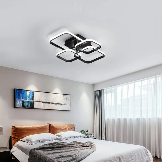 LED Ceiling Light,Modern Square LED Ceiling Lamp,60W Metal Acrylic Indoor Light for Bedroom,Study Room,Cool White Light 6000K - WAREHOUSE SHOP