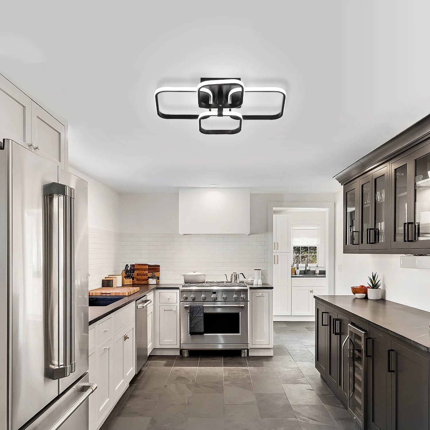LED Ceiling Light,Modern Square LED Ceiling Lamp,60W Metal Acrylic Indoor Light for Bedroom,Study Room,Cool White Light 6000K - WAREHOUSE SHOP