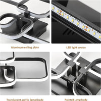 LED Ceiling Light,Modern Square LED Ceiling Lamp,60W Metal Acrylic Indoor Light for Bedroom,Study Room,Cool White Light 6000K - WAREHOUSE SHOP