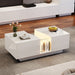 Led Coffee Table With 2 Drawer Storage, High Gloss Coffee Table For Living Room Unique Shape Centre Table With 16 - Color Led Lights,End Table For Home Office Furniture, White - WAREHOUSE SHOP