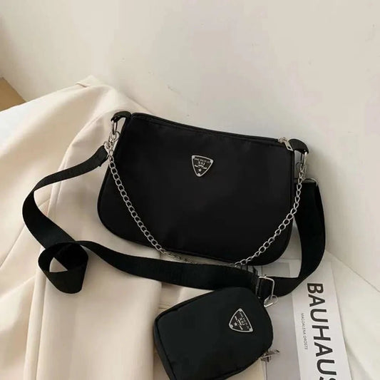 Lightweight and durable nylon crossbody bag for women. Perfect everyday casual bag with a stylish underarm design - WAREHOUSE SHOP