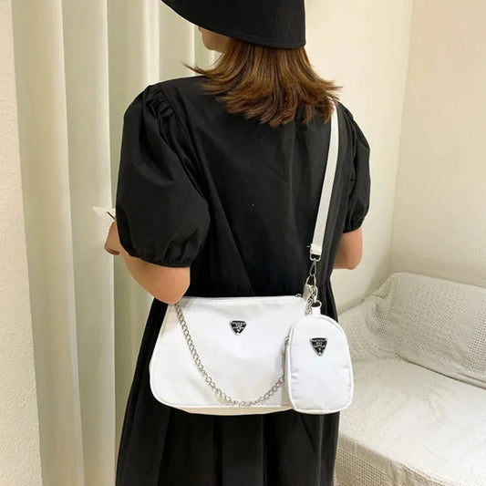 Lightweight and durable nylon crossbody bag for women. Perfect everyday casual bag with a stylish underarm design - WAREHOUSE SHOP