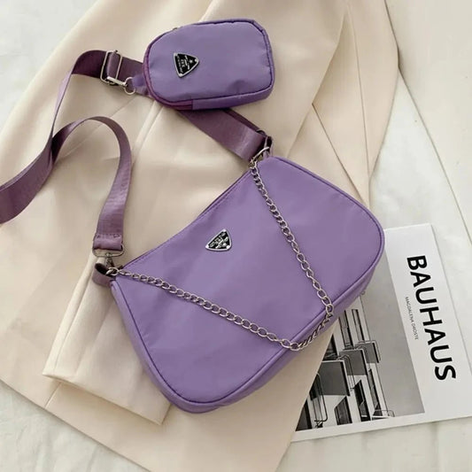 Lightweight and durable nylon crossbody bag for women. Perfect everyday casual bag with a stylish underarm design - WAREHOUSE SHOP