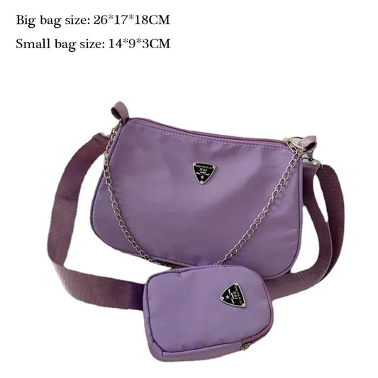 Lightweight and durable nylon crossbody bag for women. Perfect everyday casual bag with a stylish underarm design - WAREHOUSE SHOP