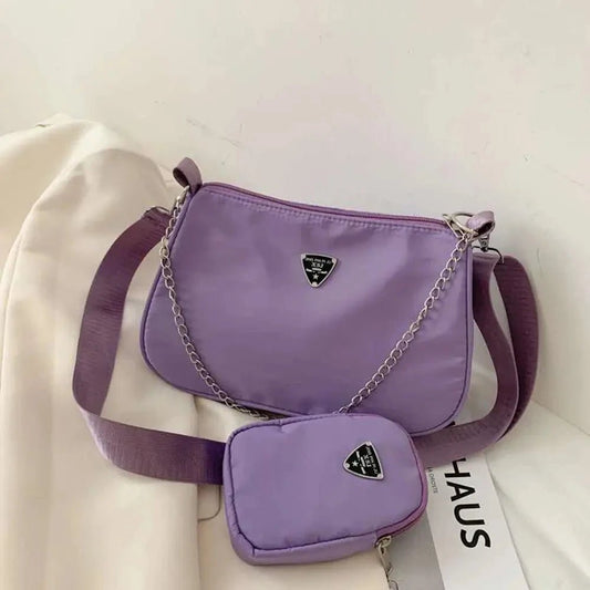 Lightweight and durable nylon crossbody bag for women. Perfect everyday casual bag with a stylish underarm design - WAREHOUSE SHOP