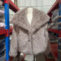 Luxury Faux Fur Jacket. Women's Loose Long - sleeved Coat Toka Fox Fur - WAREHOUSE SHOP