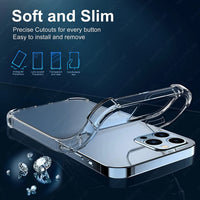 Luxury Shockproof Clear Phone Cases For iPhone 16 15 14 13 12 11 Pro Max 8 Plus XR XS Max Silicone Bumper Transparent Back Cover - WAREHOUSE SHOP