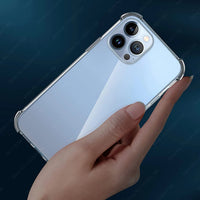 Luxury Shockproof Clear Phone Cases For iPhone 16 15 14 13 12 11 Pro Max 8 Plus XR XS Max Silicone Bumper Transparent Back Cover - WAREHOUSE SHOP