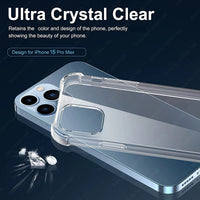 Luxury Shockproof Clear Phone Cases For iPhone 16 15 14 13 12 11 Pro Max 8 Plus XR XS Max Silicone Bumper Transparent Back Cover - WAREHOUSE SHOP