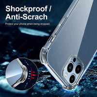 Luxury Shockproof Clear Phone Cases For iPhone 16 15 14 13 12 11 Pro Max 8 Plus XR XS Max Silicone Bumper Transparent Back Cover - WAREHOUSE SHOP
