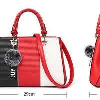 Luxury Women Hairball Ornaments Totes Patchwork Handbag. - WAREHOUSE SHOP