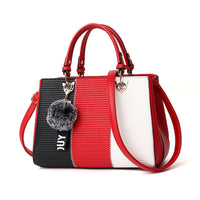 Luxury Women Hairball Ornaments Totes Patchwork Handbag. - WAREHOUSE SHOP