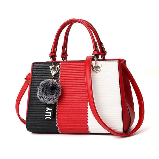 Luxury Women Hairball Ornaments Totes Patchwork Handbag. - WAREHOUSE SHOP