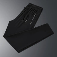 Men Pants Summer Trousers for Men Men's Quick - drying Ice Silk Sport Pants with Zipper Pockets Drawstring for Men for Running - WAREHOUSE SHOP