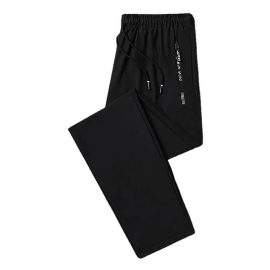 Men Pants Summer Trousers for Men Men's Quick - drying Ice Silk Sport Pants with Zipper Pockets Drawstring for Men for Running - WAREHOUSE SHOP
