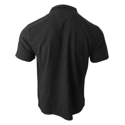Men Waffle T-shirts Casual Oversized Short Sleeve Solid Color Loose Tee Shirt Tops CBFS - 23087 - C - WAREHOUSE SHOP
