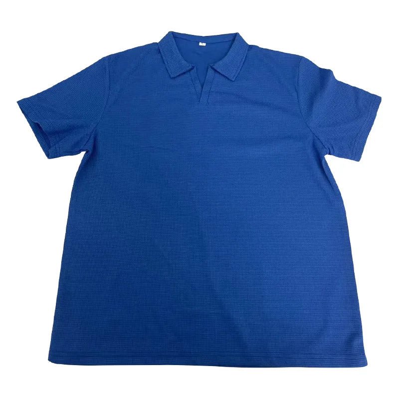 Men Waffle T-shirts Casual Oversized Short Sleeve Solid Color Loose Tee Shirt Tops CBFS - 23087 - C - WAREHOUSE SHOP