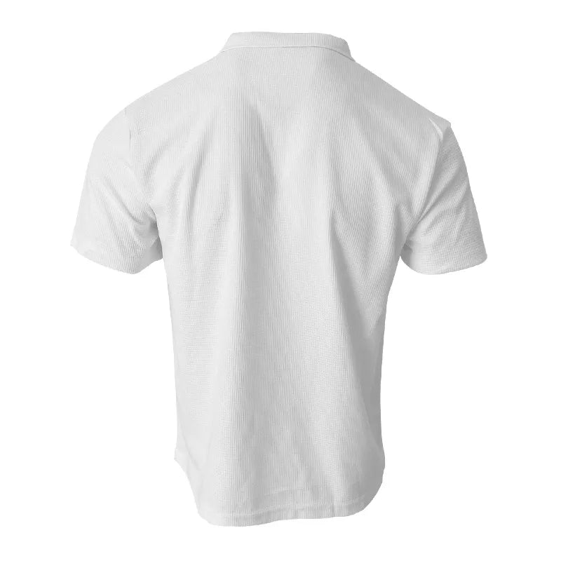 Men Waffle T-shirts Casual Oversized Short Sleeve Solid Color Loose Tee Shirt Tops CBFS - 23087 - C - WAREHOUSE SHOP