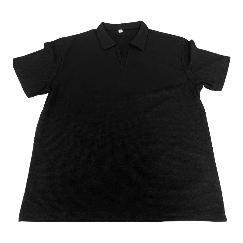Men Waffle T-shirts Casual Oversized Short Sleeve Solid Color Loose Tee Shirt Tops CBFS - 23087 - C - WAREHOUSE SHOP